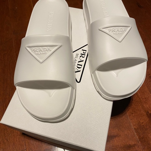 Prada Shoes - Prada beach/pool slides size 40 (9) white